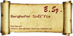 Berghofer Szófia névjegykártya